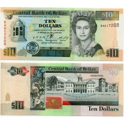 . BELIZE 2 DOLARES 2002 ISABEL II Pick 60 SC $2 Dollars UNC