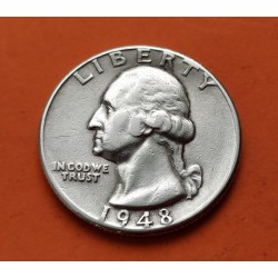 ESTADOS UNIDOS 1/4 DOLAR 1948 P PRESIDENTE GEORGE WASHINGTON KM.164 MONEDA DE PLATA MBC+ USA silver Quarter Dollar