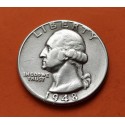 ESTADOS UNIDOS 1/4 DOLAR 1948 P PRESIDENTE GEORGE WASHINGTON KM.164 MONEDA DE PLATA MBC+ USA silver Quarter Dollar