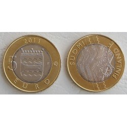 FINLANDIA 5 EUROS 2011 Provincia de UUSIMAA - ENGRANAJES moneda nº 5 SC MONEDA BIMETALICA Finnland