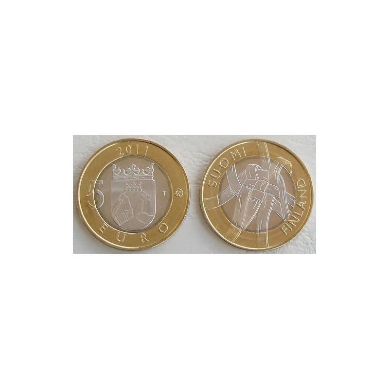 FINLANDIA 5 EUROS 2011 Provincia de KARELIA - MIMBRES moneda nº 6 SC MONEDA BIMETALICA Finnland