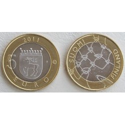 FINLANDIA 5 EUROS 2011 Provincia de ALAND - RED DE PESCADOR moneda nº 9 SC MONEDA BIMETALICA Finnland