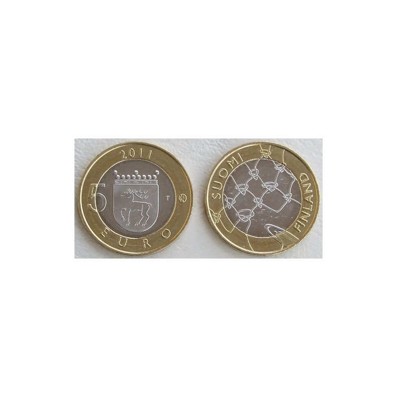 FINLANDIA 5 EUROS 2011 Provincia de ALAND - RED DE PESCADOR moneda nº 9 SC MONEDA BIMETALICA Finnland
