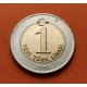 TURQUIA 1 LIRA 2006 REFORMA MONETARIA y PRESIDENTE KEMAL ATATURK KM.1169 MONEDA BIMETALICA SC Turkey 1 Yeni Türk Lirasi