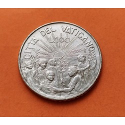 VATICANO 100 LIRAS 1999 NIÑOS, PAZ y SOL NACIENTE PAPA JUAN PABLO II KM.308 MONEDA DE NICKEL SC-