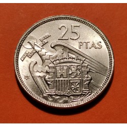 ESPAÑA 25 PESETAS 1957 * 58 FRANCO SIN CIRCULAR MEDIO PLUS RARA