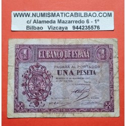 ESPAÑA 1 PESETA 1937 OCTUBRE 12 BURGOS Color ROSA Serie A 8533725 Pick 104A BILLETE MUY CIRCULADO @RARO@ Spain banknote