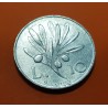 ITALIA 10 LIRAS 1950 R PEGASO CABALLO ALADO y DAMA KM.90 MONEDA DE ALUMINIO EBC/SC Italy 10 Lire coin