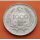 TURQUIA 1000 LIRAS 1994 PRESIDENTE KEMAL ATATURK Y ESCUDO KM.997 MONEDA LATON EBC Turkey 1 Yeni Türk Lirasi