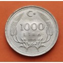 TURQUIA 1000 LIRAS 1994 PRESIDENTE KEMAL ATATURK Y ESCUDO KM.997 MONEDA LATON EBC Turkey 1 Yeni Türk Lirasi