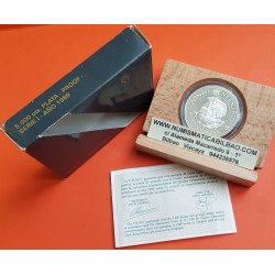 ESPAÑA 5000 PESETAS 1989 V CENTENARIO SERIE 1ª MONEDA DE PLATA PROOF ESTUCHE FNMT 1,60 Onzas QUINTO Spain silver