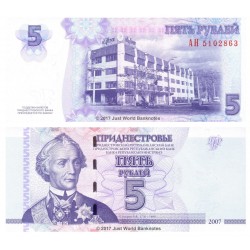 TRANSNIESTER 5 RUBLOS 2007 PARLAMENTO Pick 43 a BILLETE SC Transnistria 5 Roubles UNC BANKNOTE