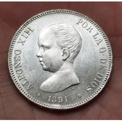 .AMADEO I 5 PESETAS 1871 * 18/71 SDM PLATA ESPAÑA 4 DURO SILVER