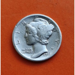USA 10 CENTS DIME 1944 D MERCURY SILVER VF