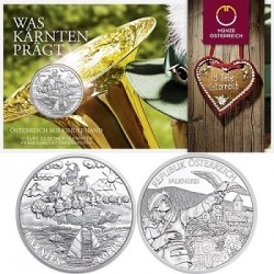 AUSTRIA 10 EUROS 2012 REGION de KARINTIA (KARNTEN) HALCON CETRERIA MONEDA DE PLATA SC @BLISTER@ Österreich euro silver coin