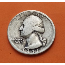 ESTADOS UNIDOS 1/4 DOLAR 1941 P GEORGE WASHINGTON KM.164 MONEDA DE PLATA MBC- USA silver Quarter dollar R/1