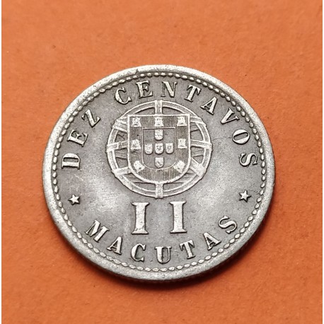 ANGOLA 2 MACUTAS 1928 DAMA KM.67 MONEDA DE NICKEL EBC- República Portuguesa Portugal 10 Centavos II Macutas R/2