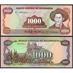 NICARAGUA 1000 CORDOBAS 1985 GENERAL SANDINO y DIA DE LA LIBERACION Color MARRON Pick 156 BILLETE EBC banknote