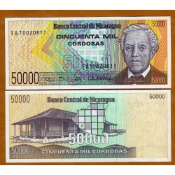 NICARAGUA 50000 CORDOBAS 1989 GENERAL ESTRADA y HACIENDA SAN JACINTO Pick 161 BILLETE SC UNC BANKNOTE