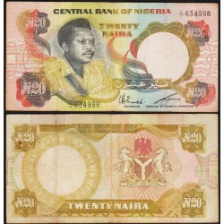 @PVP NUEVO 70€@ NIGERIA 20 NAIRA 1977 GENERAL MURTALA Pick 18 BILLETE CIRCULADO Africa BANKNOTE
