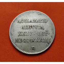 @RARA@ Reina ISABEL II modulo 2 REALES 1833 MEDALLA DE PROCLAMACION EN MADRID PLATA