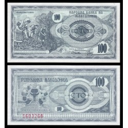 MACEDONIA 100 DENARI 1992 MUJERES RECOLECTANDO Pick 4 BILLETE SC 1000 Dinara Dinari Denar UNC BANKNOTE