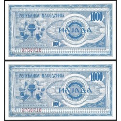 MACEDONIA 1000 DENARI 1992 MUJERES RECOLECTANDO Pick 6 BILLETE SC 1000 Dinara Dinari Denar UNC BANKNOTE
