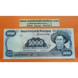 NICARAGUA 1000 CORDOBAS 1985 GENERAL SANDINO y SU CASA NATAL Pick 145 BILLETE SC- @ESCASO@ BANKNOTE