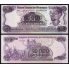 NICARAGUA 50000 CORDOBAS 1987 sobre 50 CORDOBAS COMANDANTE CARLOS FONSECA DIA DE LA LIBERACION Pick 148 BILLETE SC UNC BANKNOTE