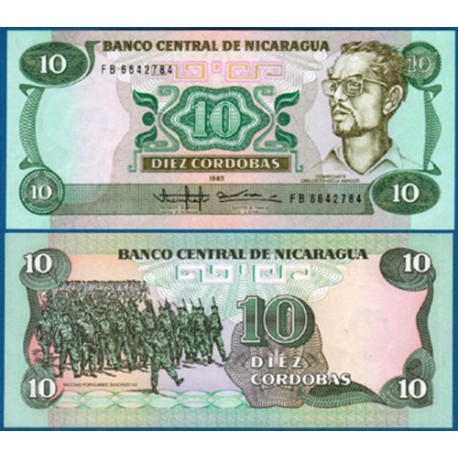 NICARAGUA 10 CORDOBAS 1985 MILICIAS POPULARES SANDINISTAS Pick 151 BILLETE SC BANKNOTE UNC