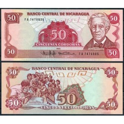 NICARAGUA 50 CORDOBAS 1985 GENERAL JOSE DOLORES ESTRADA Pick 153 BILLETE SC UNC BANKNOTE