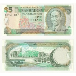 BARBADOS 5 DOLARES 2000 SIR FRANK WORRELL y PUERTO Pick 61 BILLETE SC $5 Dollars UNC BANKNOTE