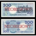 POLONIA 200 ZLOTY 1990 Leyenda NIEOBIEGOW / CANCELADO Pick 171 BILLETE SC Poland UNC BANKNOTE