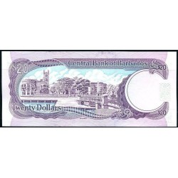 @RARO@ BARBADOS 20 DOLARES 1993 SAMUEL JACKMAN Serie D...4467 Pick 44 BILLETE SC $20 Dollars UNC BANKNOTE