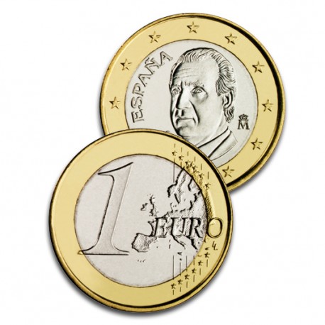 @OFERTA@ ESPAÑA 1 EURO 2002 REY JUAN CARLOS I MONEDA BIMETALICA SIN CIRCULAR DE CARTUCHO FNMT