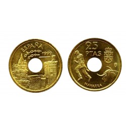 ESPAÑA 25 PESETAS 1999 NAVARRA SIN CIRCULAR JUAN CARLOS I