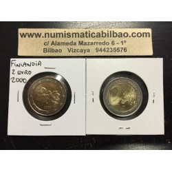 @ESCASA@ FINLANDIA 2 EUROS 2000 FLORES MONEDA BIMETALICA SC Finnland Euro coin