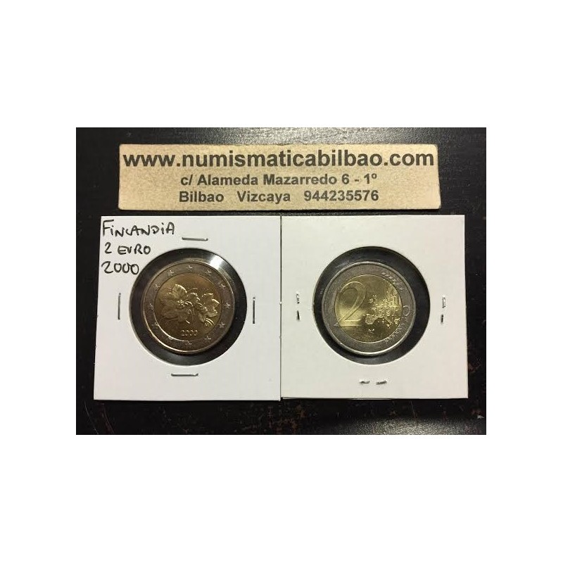 @ESCASA@ FINLANDIA 2 EUROS 2000 FLORES MONEDA BIMETALICA SC Finnland Euro coin