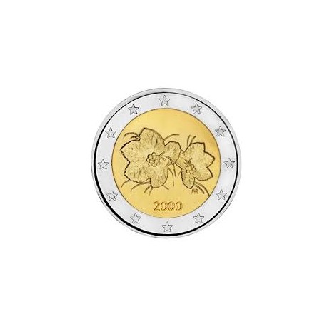 @ESCASA@ FINLANDIA 2 EUROS 2000 FLORES MONEDA BIMETALICA SC Finnland Euro coin
