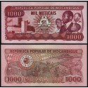 MOZAMBIQUE 1000 METICAIS 1989 AEROPUERTO y EDUARDO MONOLANTE Pick 132 BILLETE SC Mocambique UNC BANKNOTE