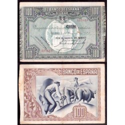 1937 EUSKADI 100 PESETAS BANCO de BILBAO MBC+ 337619 RARO