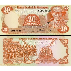 NICARAGUA 20 CORDOBAS 1978 REFORMA AGRARIA COMANDANTE POMARES Pick 135 BILLETE SC UNC BANKNOTE
