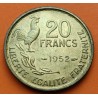 FRANCIA 20 FRANCOS 1952 GALLO y DAMA Tipo GUIRAUD KM.917 SC- MONEDA DE LATON France 20 Francs brass