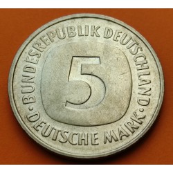 ALEMANIA 5 MARCOS 1975 D AGUILA y VALOR KM.140.1 MONEDA DE NICKEL MBC- Germany 5 Marks