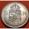 SUECIA 5 KRONOR 1972 REY GUSTAV VI y ESCUDO KM.846 MONEDA DE NICKEL SC- Sweden 5 Kroner Coronas