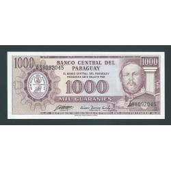 PARAGUAY 1000 GUARANIES 1952 MARISCAL FRANCISCO SOLANO @ESCASO@ Pick 201B BILLETE SC UNC BANKNOTE