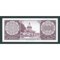 PARAGUAY 1000 GUARANIES 1952 MARISCAL FRANCISCO SOLANO @ESCASO@ Pick 201B BILLETE SC UNC BANKNOTE