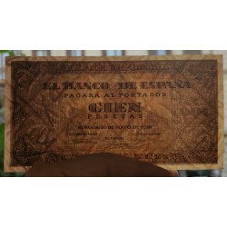ESPAÑA 100 PESETAS 1938 BURGOS CASA DEL CORDON - RARA Serie A 2539033 Pick 113 BILLETE EBC+ Spain banknote