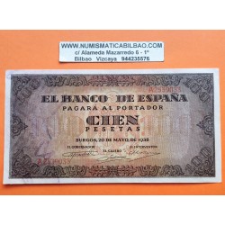 100 PESETAS 1938 MAYO 20 BURGOS Serie F3313813 EBC- ESPAÑA