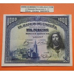 ESPAÑA 1000 PESETAS 1928 REY FERNANDO III Sin serie 969 MBC Pick